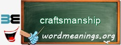 WordMeaning blackboard for craftsmanship